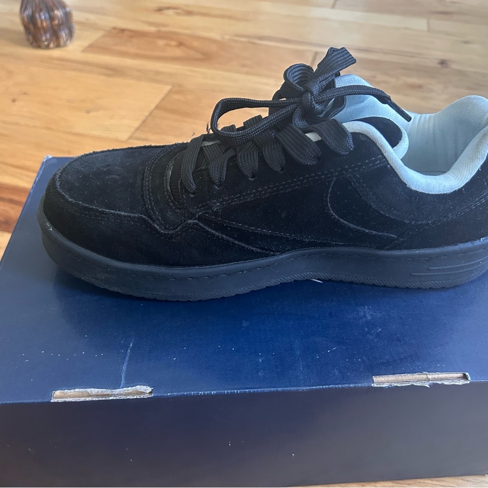 Reebok Men's Black Suede Low-Profile Sneakers